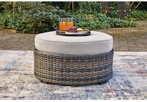 harbor court gray ottoman   