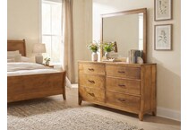 harlow pecan mirror   