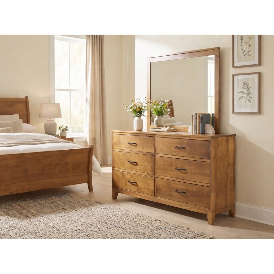 harlow pecan mirror   