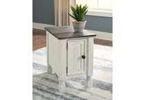 havalance white chairside table   