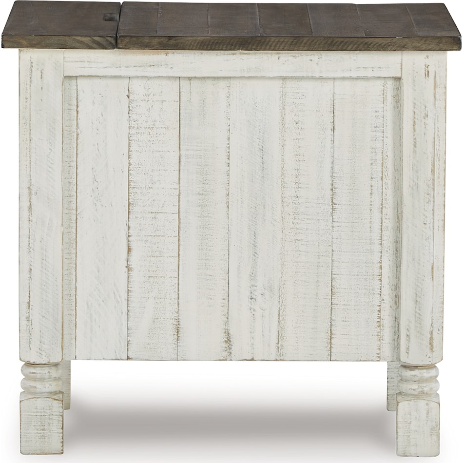 havalance white chairside table   