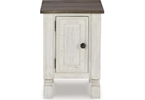 havalance white chairside table   