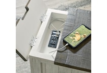 havalance white chairside table   