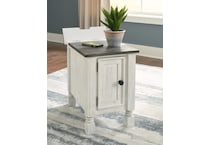 havalance white chairside table   