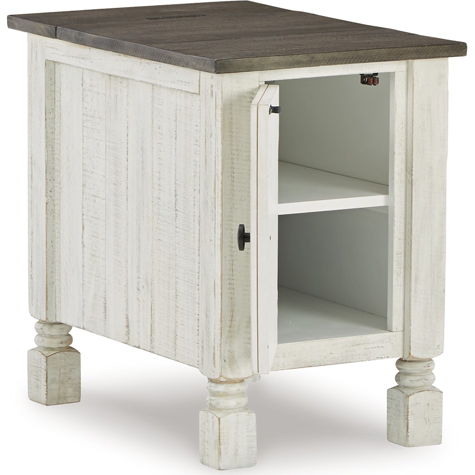 havalance white chairside table   