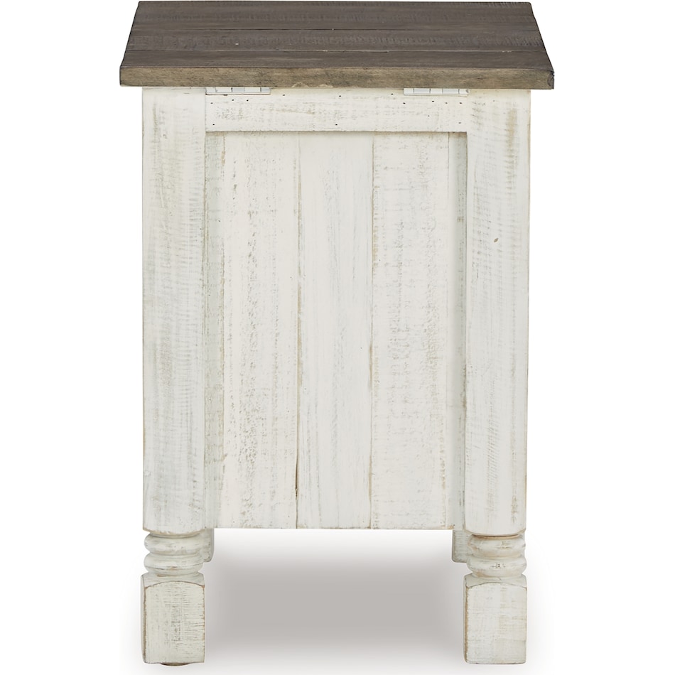 havalance white chairside table   