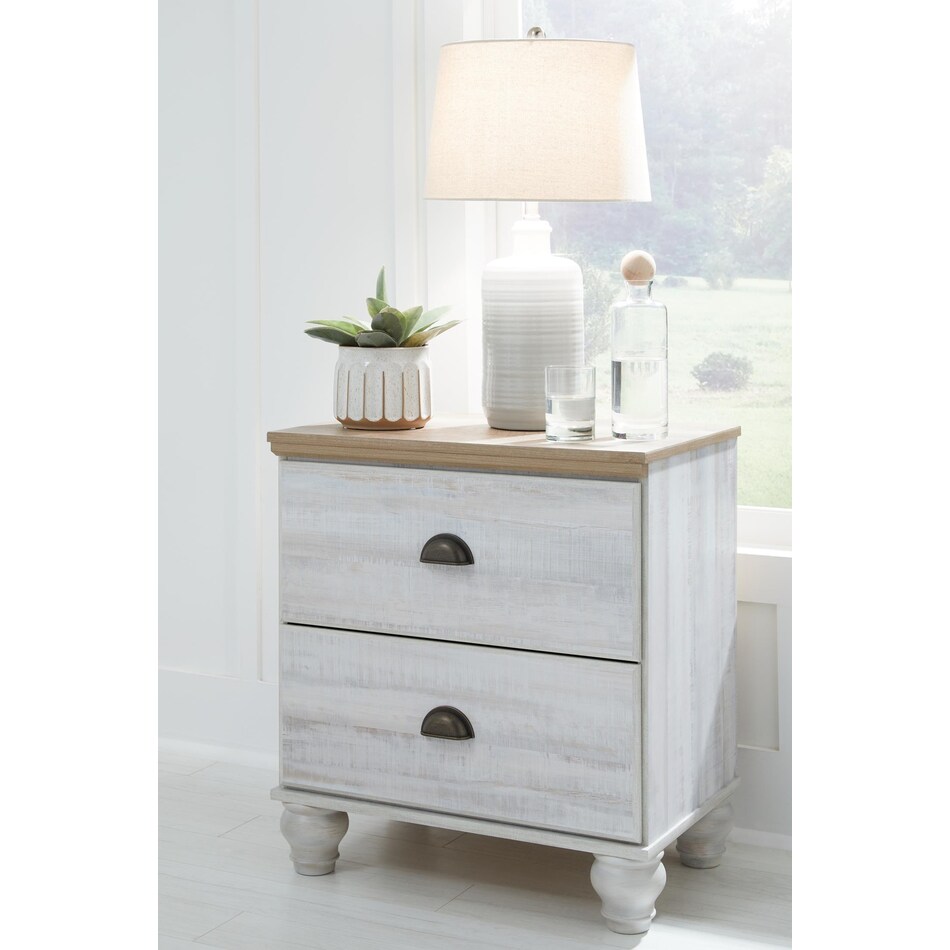 haven bay two tone nightstand   