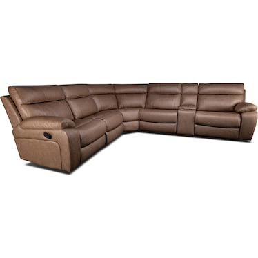 HAZELNUT 6-PC RECLINING SECTIONAL