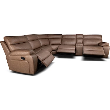 HAZELNUT 6-PC RECLINING SECTIONAL