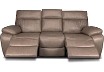 hazelnut stokes toffee reclining sofa   
