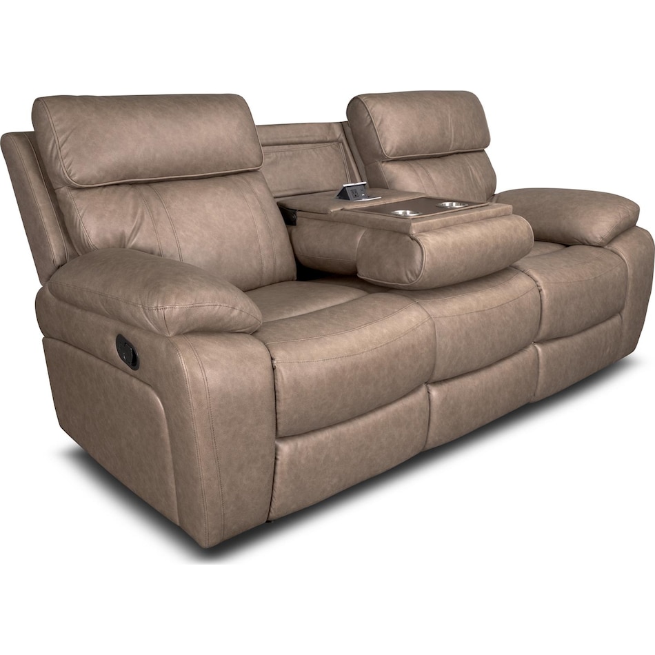 hazelnut stokes toffee reclining sofa   