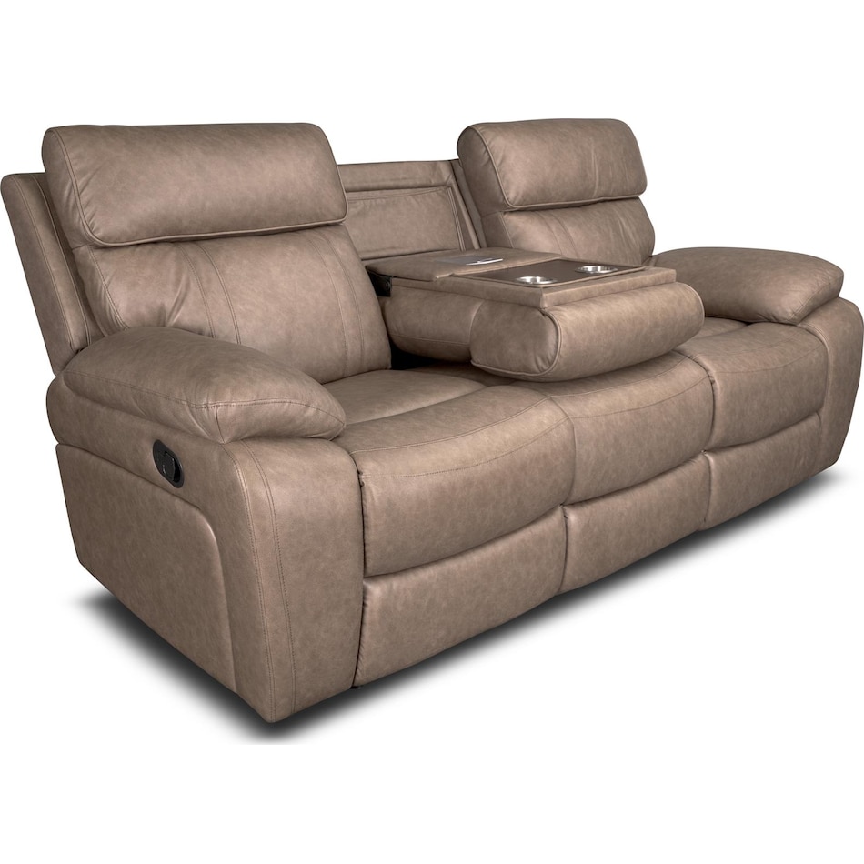 hazelnut stokes toffee reclining sofa   