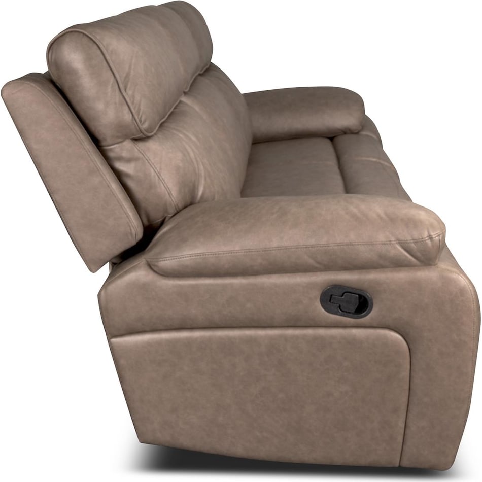 hazelnut stokes toffee reclining sofa   