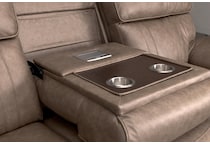 hazelnut stokes toffee reclining sofa   