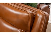 healy pier chocolate power leather reclining console loveseat   