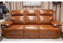 healy pier chocolate power leather reclining sofa   