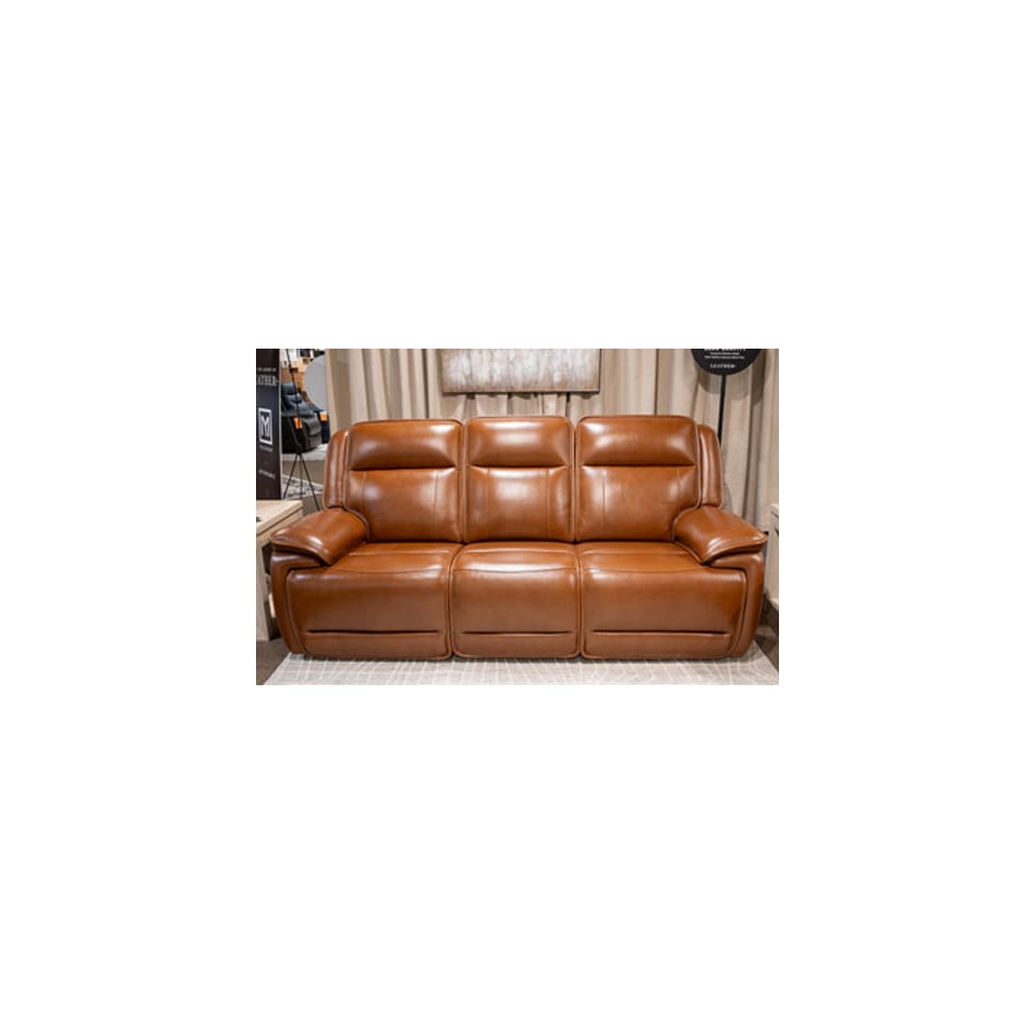 healy pier chocolate power leather reclining sofa   