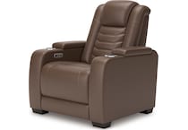 high impact tobacco power leather recliner   