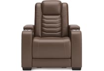 high impact tobacco power leather recliner   