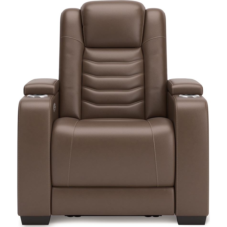 high impact tobacco power leather recliner   