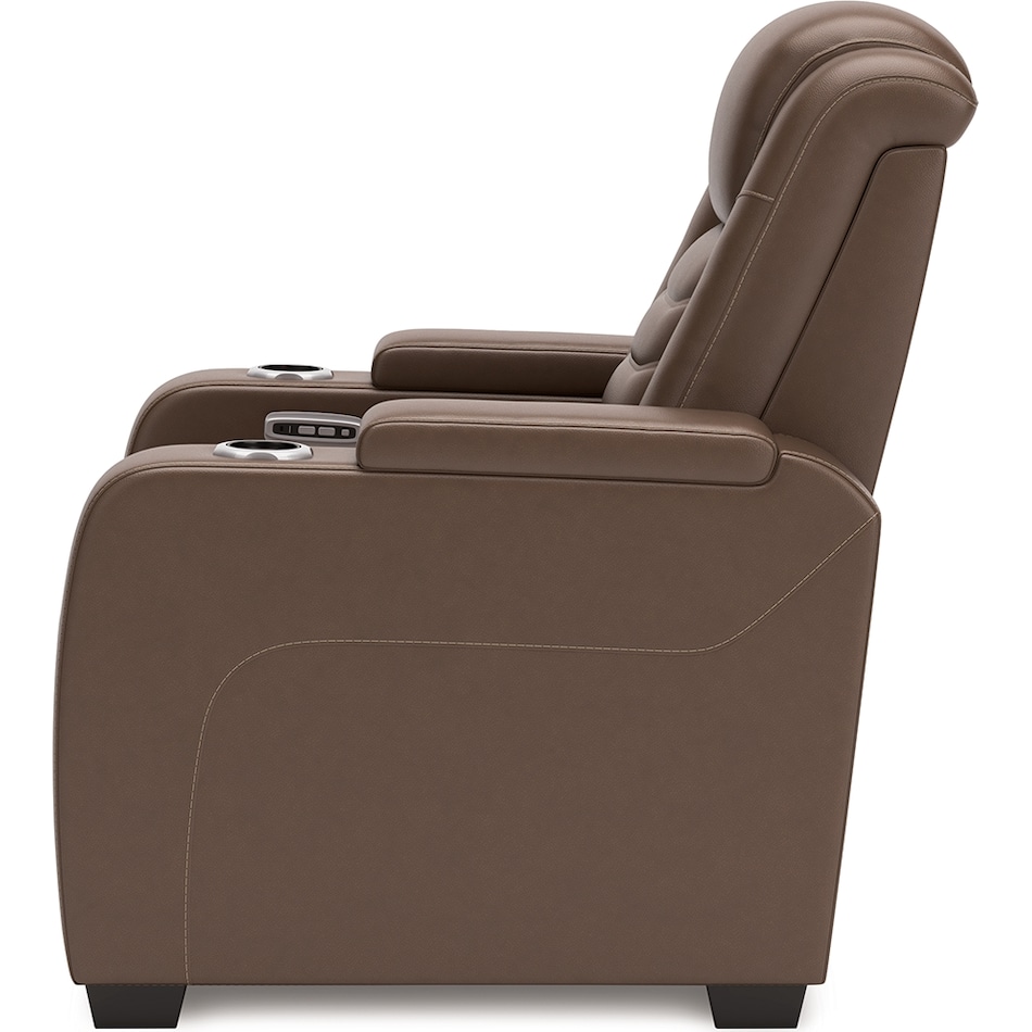 high impact tobacco power leather recliner   