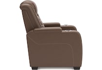 high impact tobacco power leather recliner   