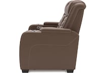 high impact tobacco power leather reclining console loveseat   