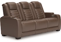 high impact tobacco power leather reclining sofa   