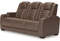 high impact tobacco power leather reclining sofa   