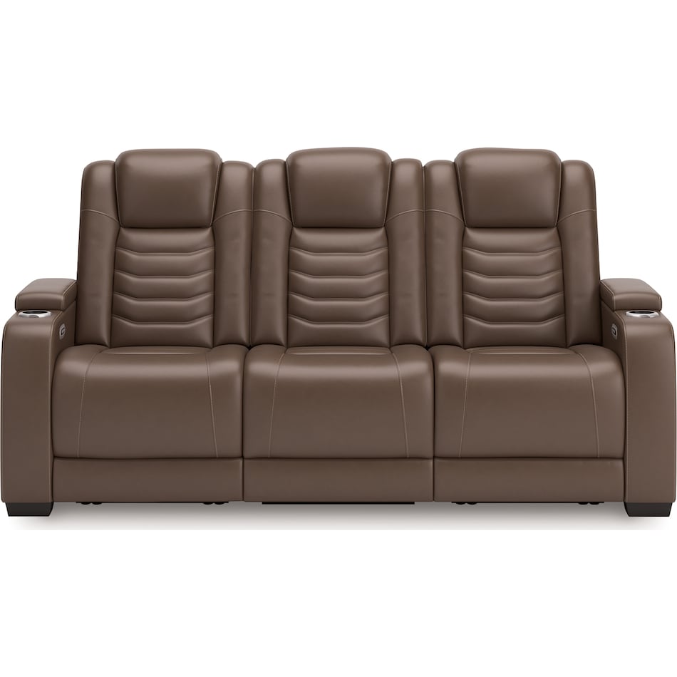 high impact tobacco power leather reclining sofa   