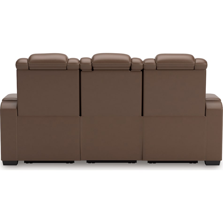 high impact tobacco power leather reclining sofa   