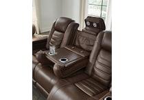 high impact tobacco power leather reclining sofa   