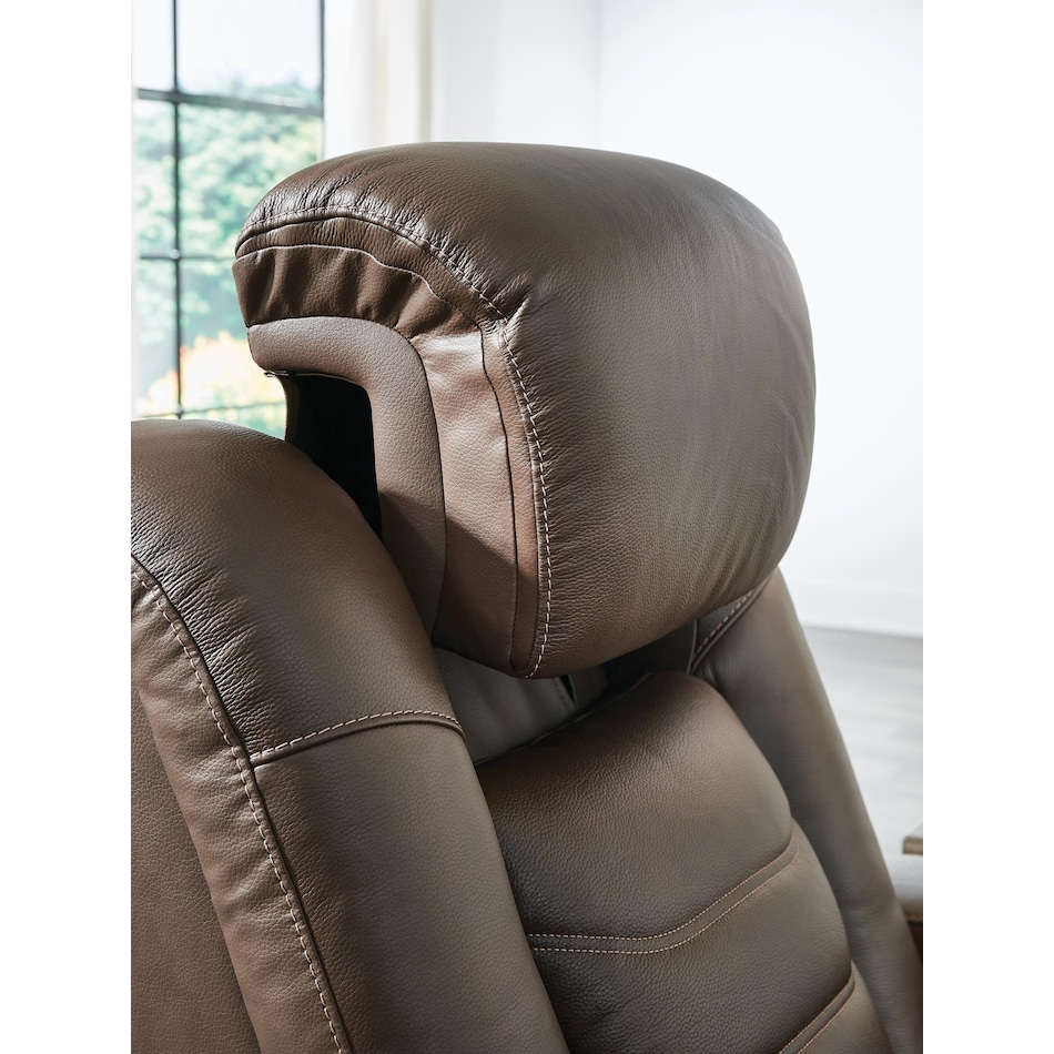 high impact tobacco power leather reclining sofa   