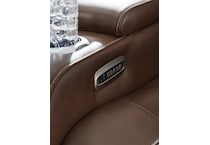 high impact tobacco power leather reclining sofa   