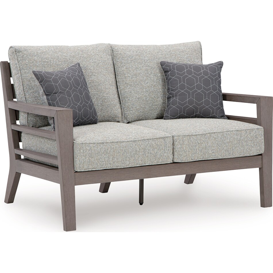 hillside bern gray brown loveseat   