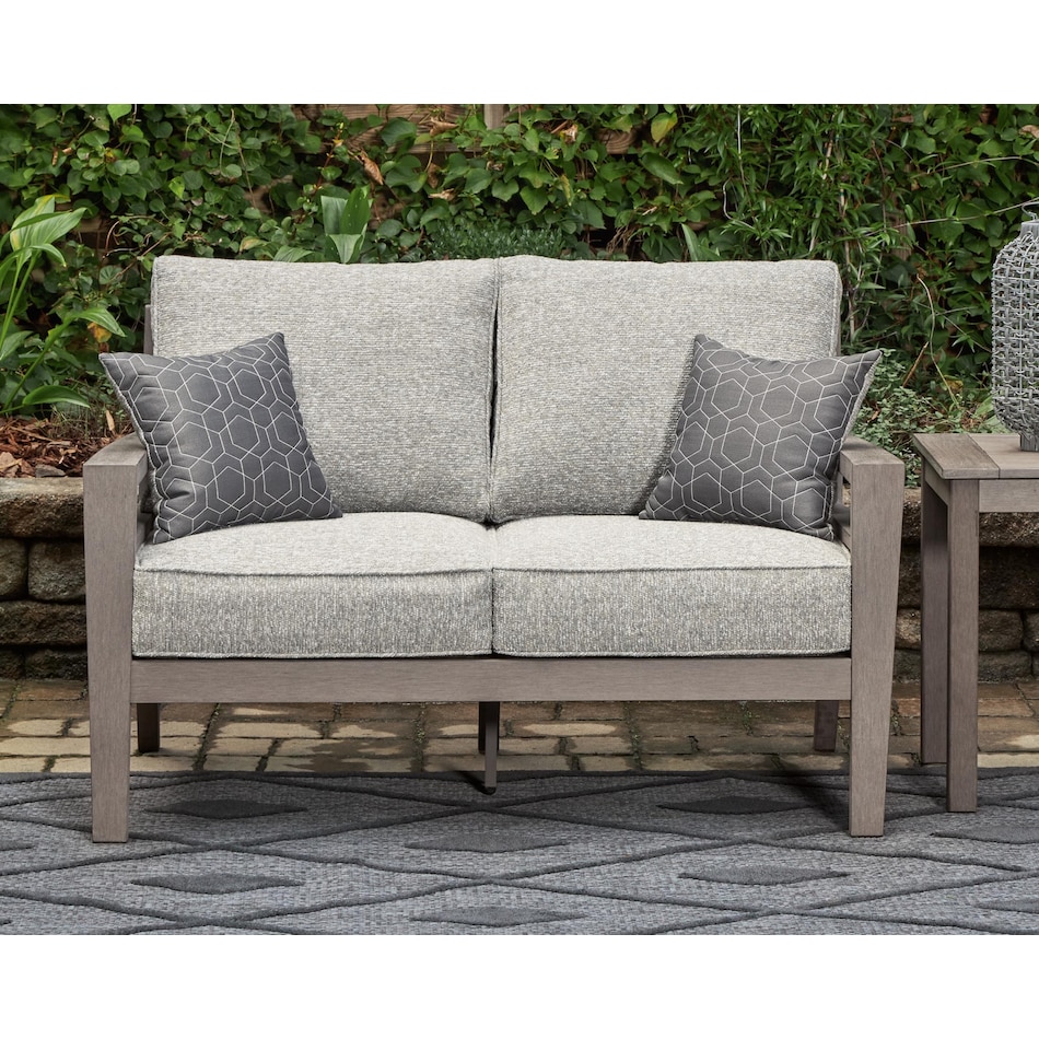 hillside bern gray brown loveseat   