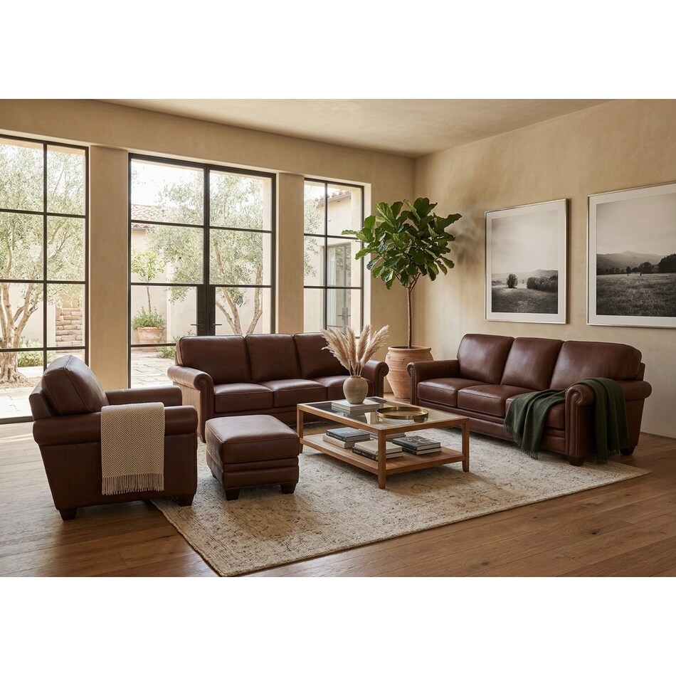 hobson brown leather sofa   