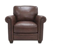 hobson caramel chocolate leather chair   