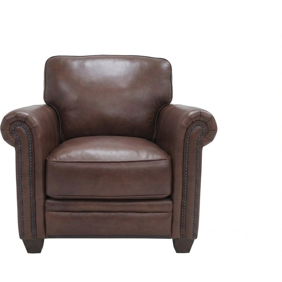 hobson caramel chocolate leather chair   