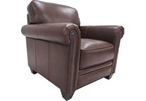hobson caramel chocolate leather chair   