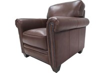 hobson caramel chocolate leather chair   