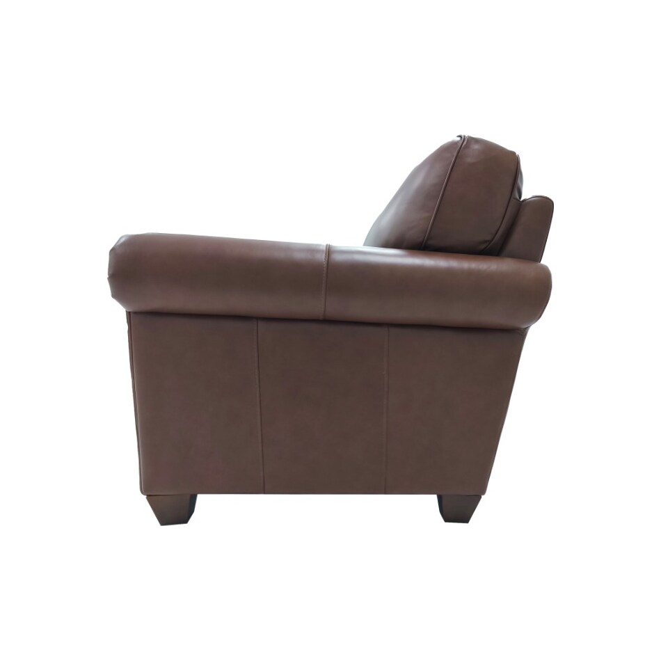 hobson caramel chocolate leather chair   