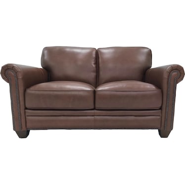 HOBSON LEATHER LOVESEAT