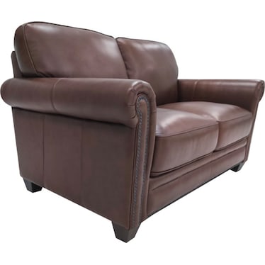 HOBSON LEATHER LOVESEAT