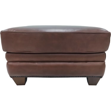 HOBSON LEATHER OTTOMAN