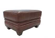hobson caramel chocolate leather ottoman   