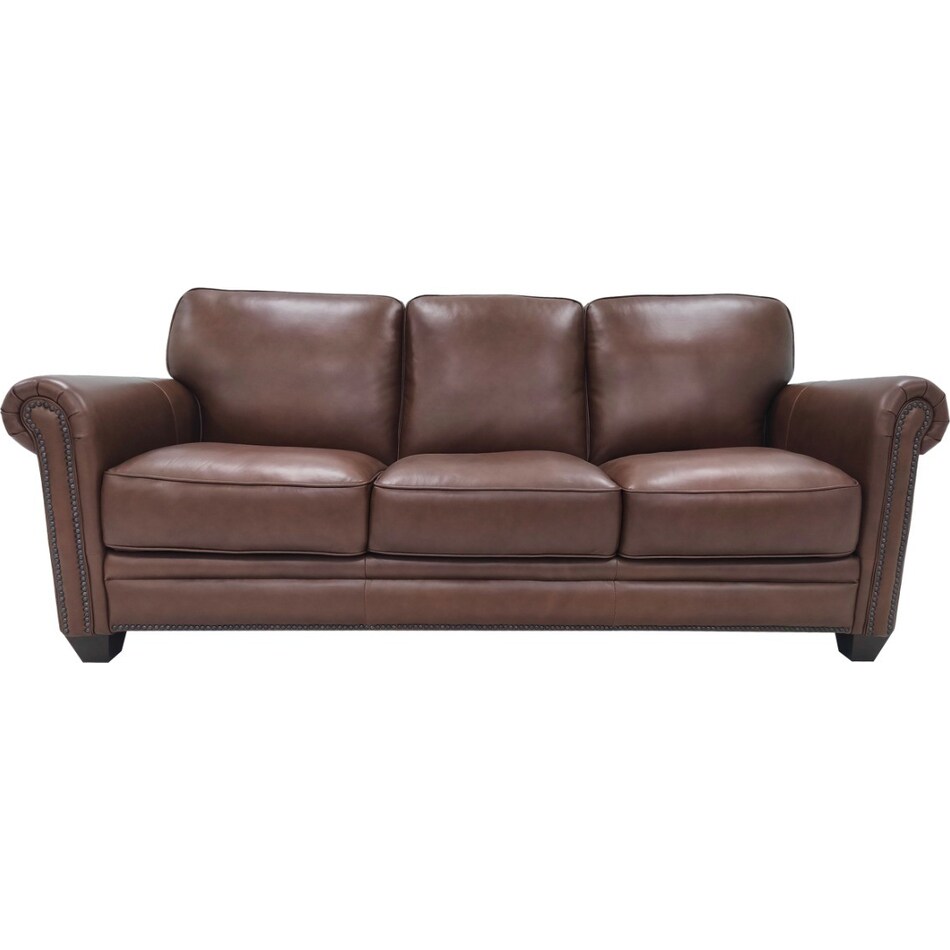 hobson caramel chocolate leather sofa   