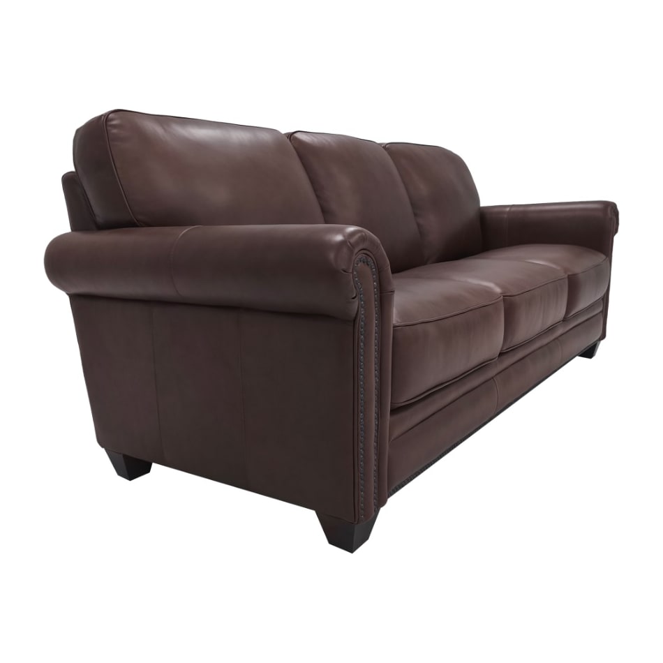 hobson caramel chocolate leather sofa   