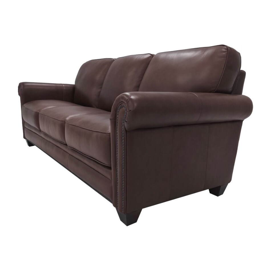 hobson caramel chocolate leather sofa   