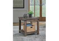 hollum rustic brown end table   